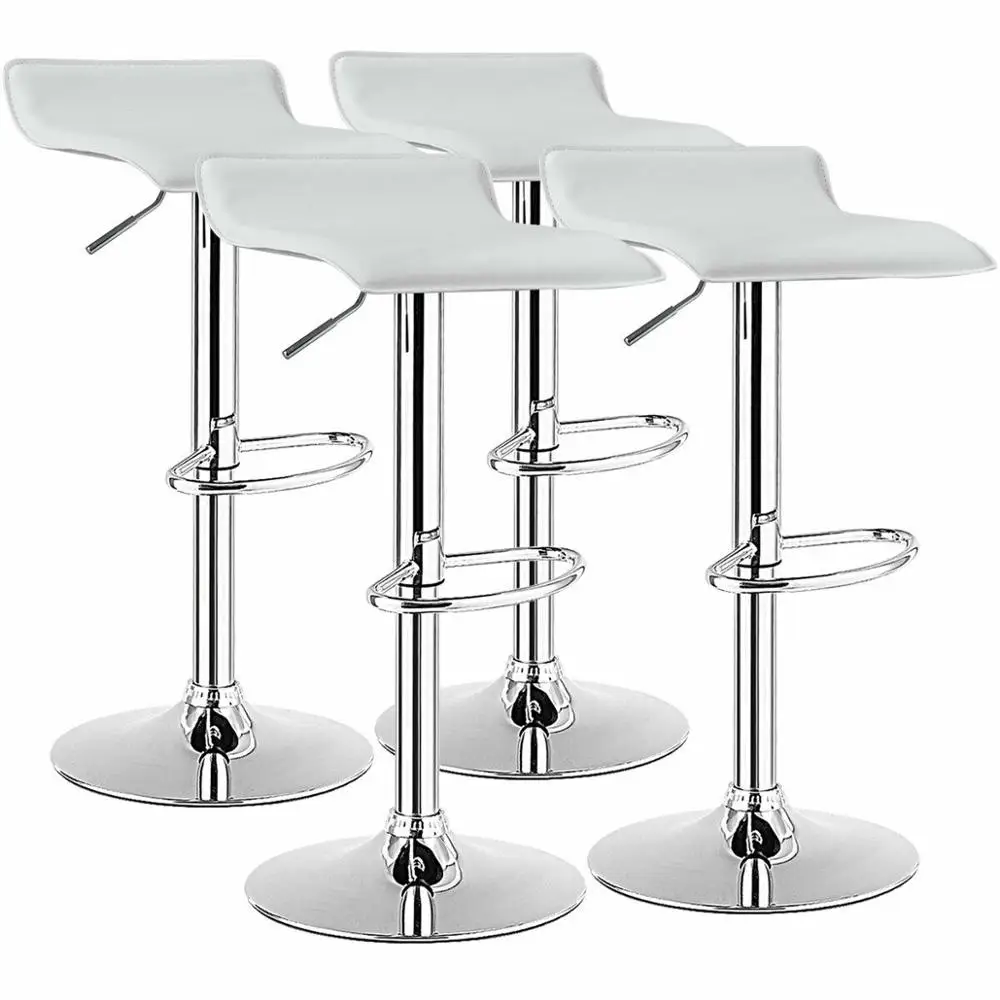 US $124.99 Set of 4 Swivel Bar Stool PU Leather Adjustable Kitchen Counter Chair