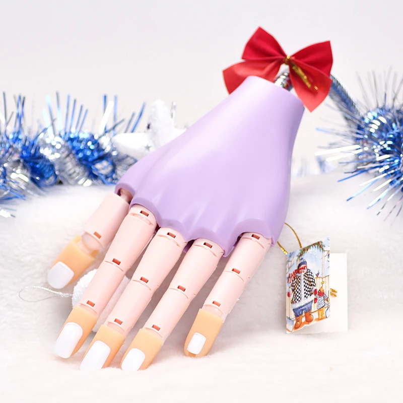 

Flexible Reusable Manicure Practice Hand Plastic Mannequin Fake Hand Adjustable Training Art Tool With 200pcs Nail Tips