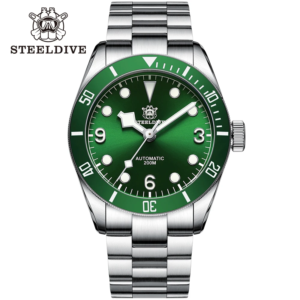 SD1958 Steeldive Professional Diver Watch 200M Waterproof NH35 Automatic Watch Men Sapphire Stainless Steel Mechanical Watch