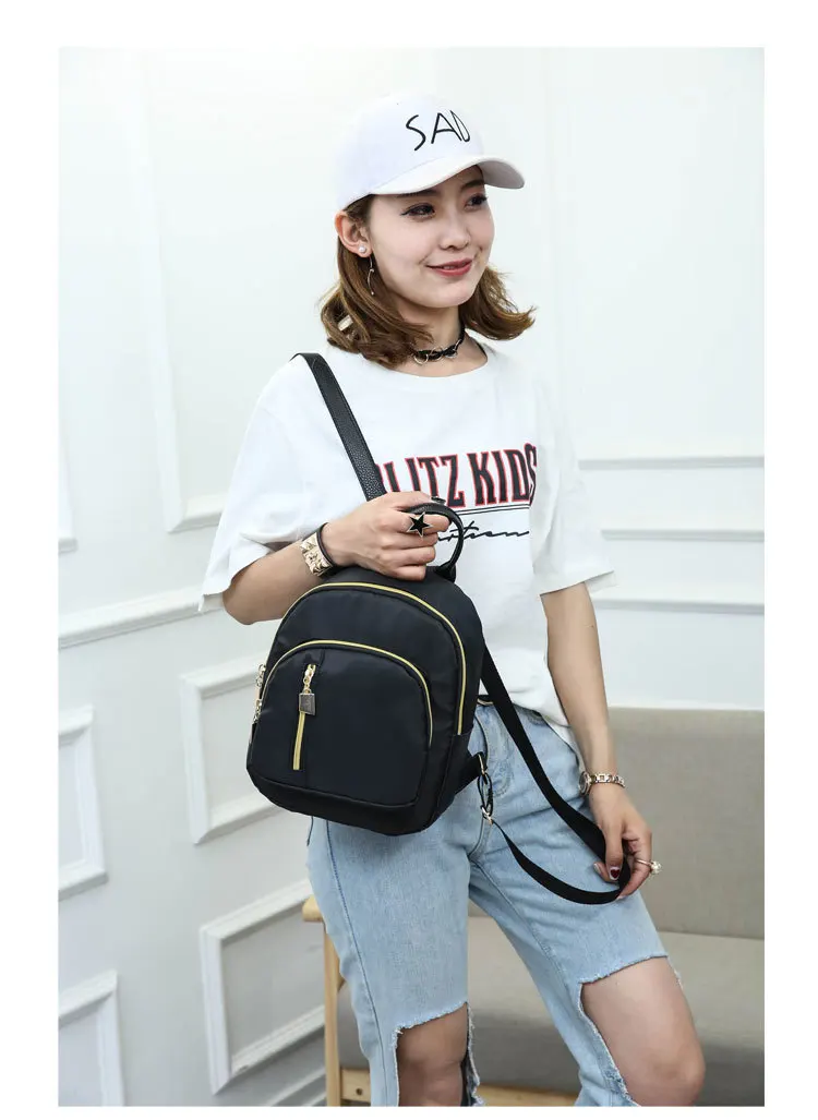 

Anti-Spillage Cloth WOMEN'S Bag Fashion Delicacy Korean-style Multi-functional Hand Shoulder Dual Purpose Backpack Waterproof Ox