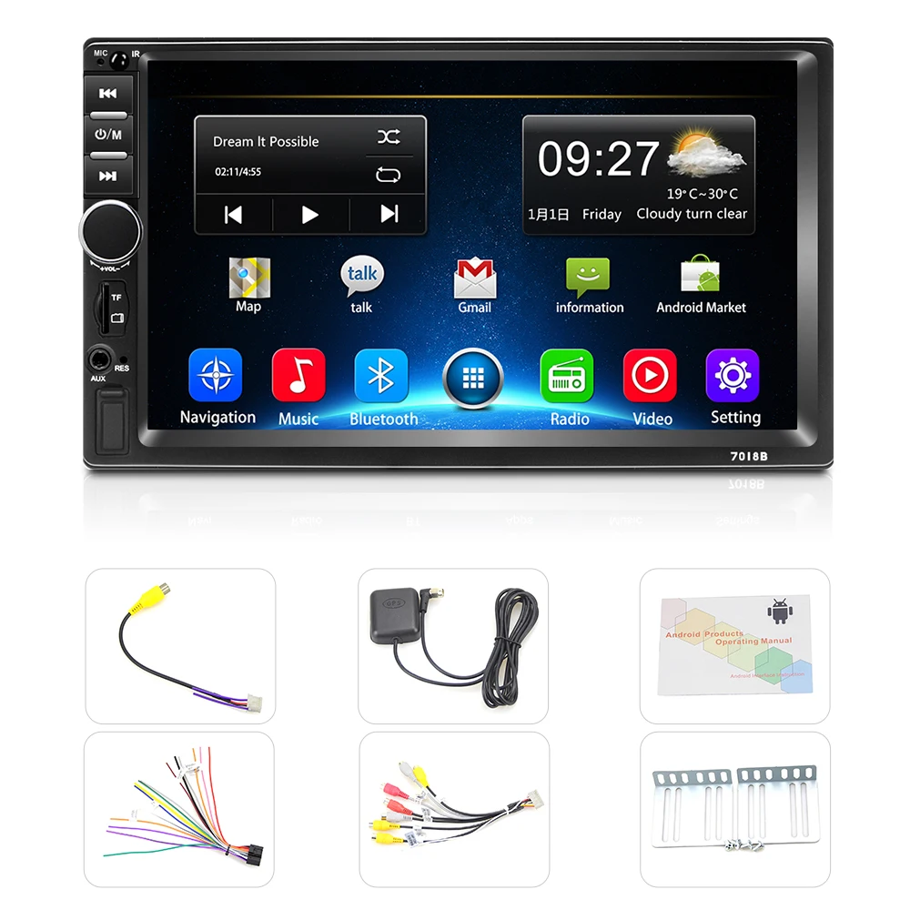 Podofo 2din автомобильный Радио Android GPS Navi Wifi Автомобильный мультимедийный плеер