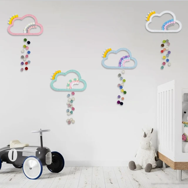 Nordic Style Rainbow Raining Cloud Decoration Baby Room Wall Hanging Photo Props 1