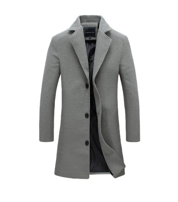 Классическое длинное пальто для мужчин осень и зима Новое мужское шерстяное пальто 5XL большой размер узкий длинный плащ пальто, Модная тонкая мужская куртка