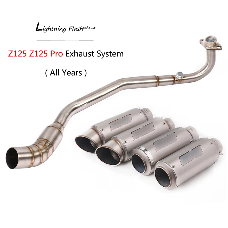 

For Kawasaki Z125 Z125 Pro Exhaust System Motorcycle Header Pipe Slip On 51 mm Muffler with Removable Db Killer Escape All Years