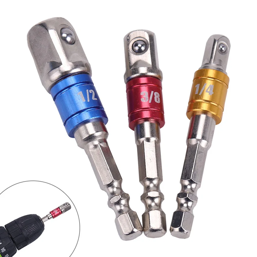 3PCSSetDrillSocketAdapterConverterForImpactDriverWithHex