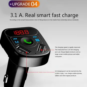 

Hot Car Kit FM Transmitter Bluetooth 5.0 Car MP3 Radio Modulator Transmission With Dual USB Charger 3.1A Quick Charge Handsfree
