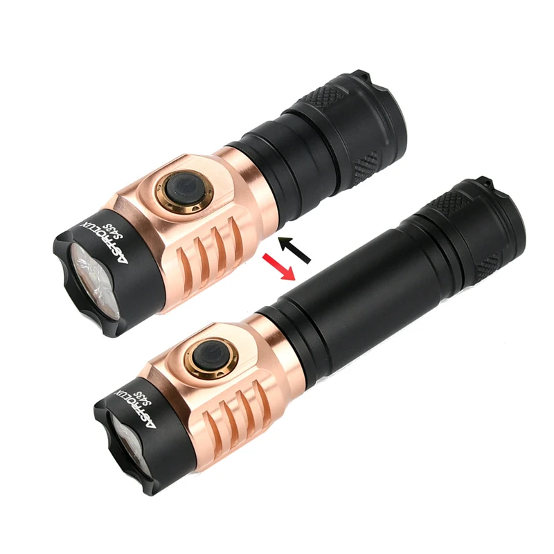 Astrolux S43S Copper 4x LH351D/4x XPL-HI 3500lm New LED High CRI 95 Strong Light 18350 18650 EDC Flashlight Torch Lantern Lamp