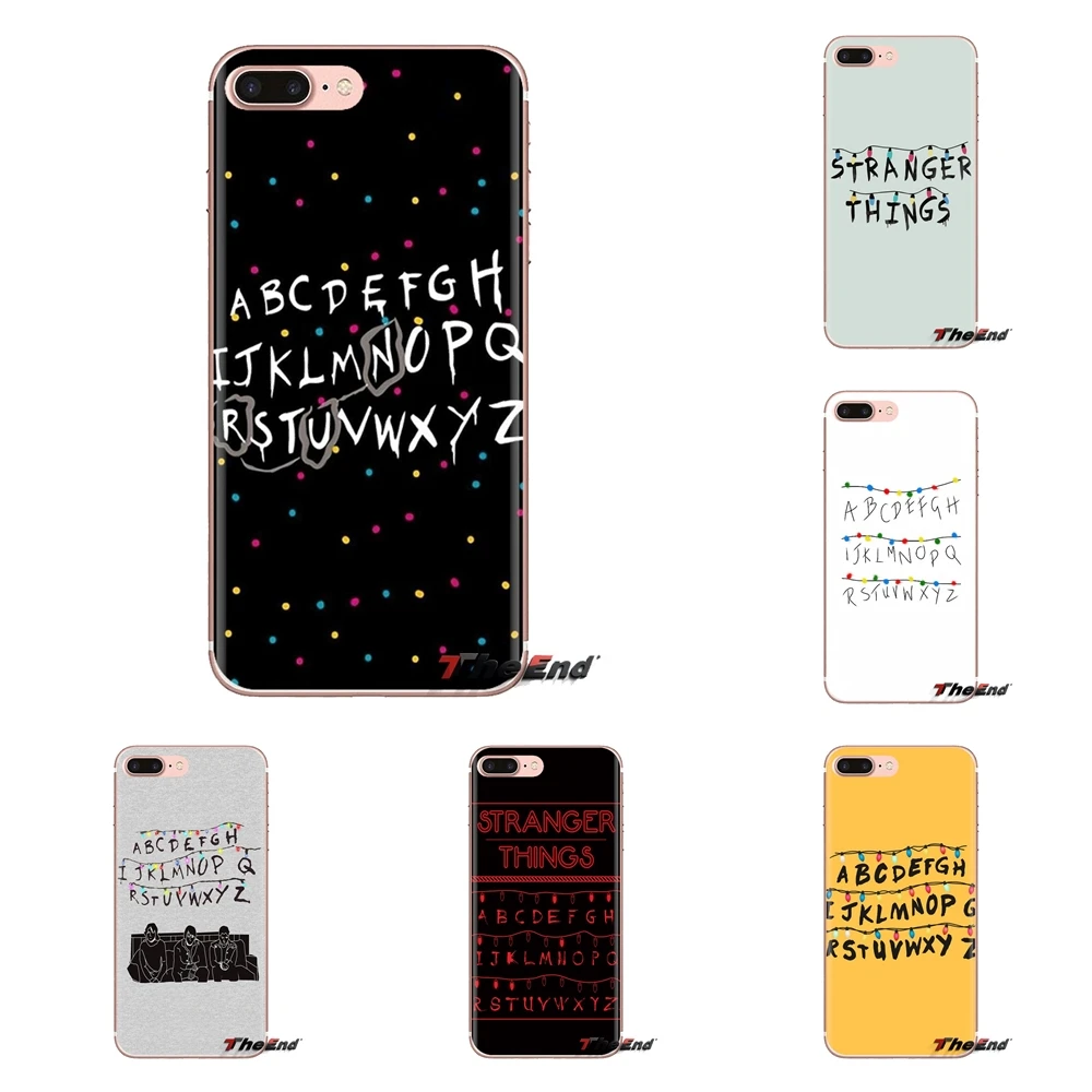 

For Huawei Mate Honor 4C 5C 5X 6X 7 7A 7C 8 9 10 8C 8X 20 Lite Pro Transparent Soft Cases Covers Stranger Things Alphabet Lights