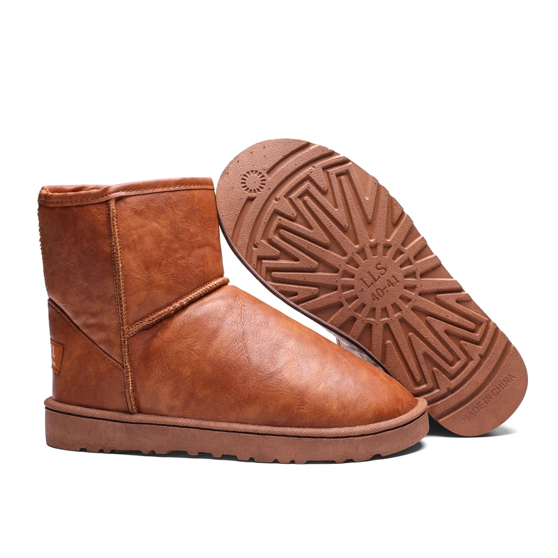 2024 Fashion Men Snow BootsAnti-Slip Boots   Waterproof Shoes Male Outdoor Ankle Warm Fur Winter Boots Men Soft Big Size