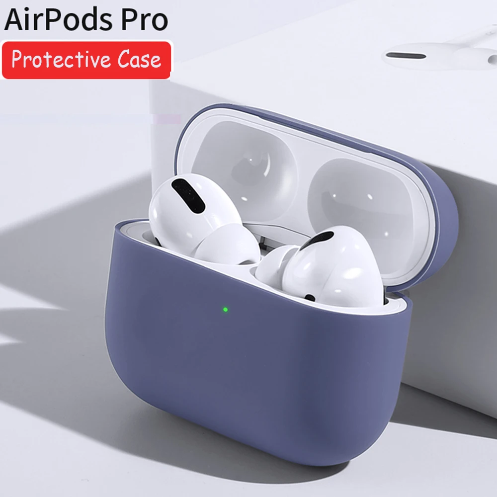 Чехол для Airpods Pro, мягкий силиконовый чехол 1:1, Ультратонкий чехол для Airpods Pro, защитный чехол s Slim Shell Box - Цвет: Фиолетовый