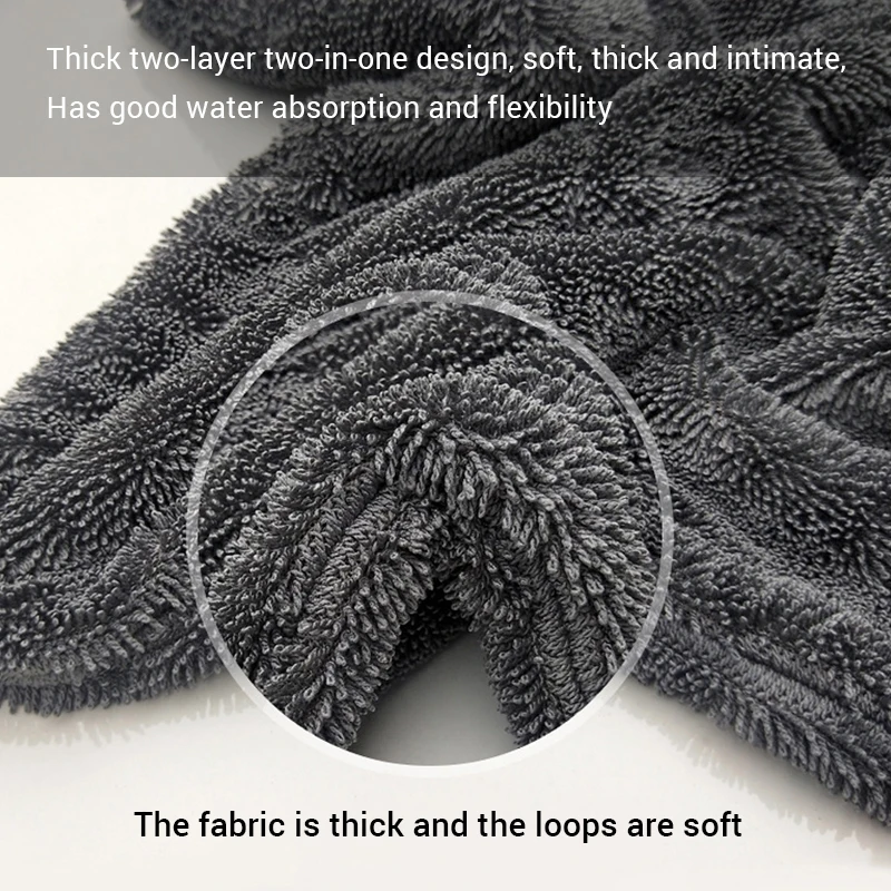 Microfiber Towel 1200GSM/600GSM Double-Sided Super Absorbent Car Wash Cleaning Cloth Scratch Proof Soft Lint