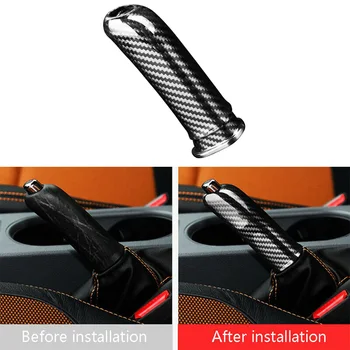 

UV varnish surface Handbrake Grips Cover Light weight Anti scratche Carbon fiber For Decoration For Ford Ranger 2013-2018
