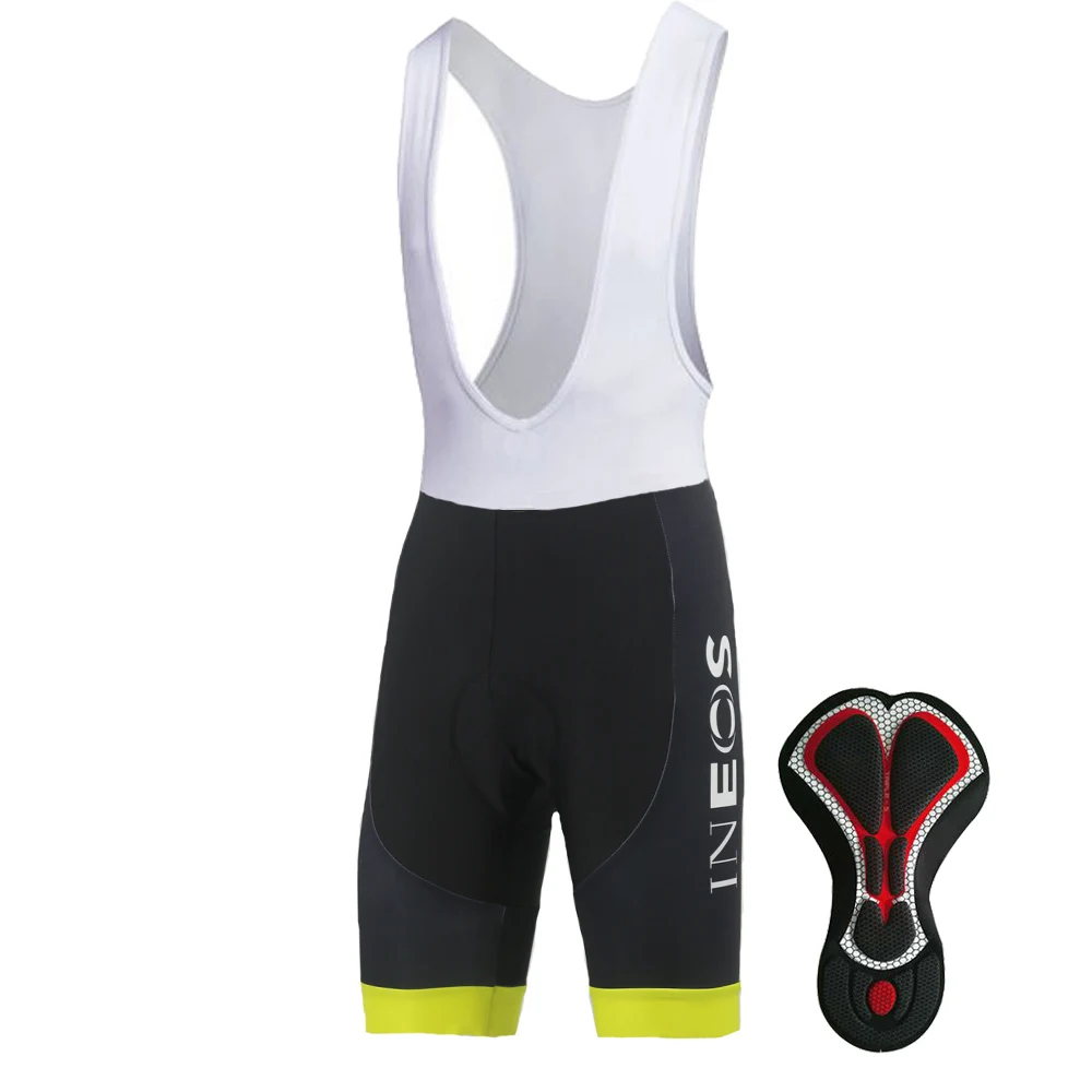 Франция Тур Чемпион Велоспорт Джерси Набор желтый белый синий одежда для велоспорта go pro ropa Ciclismo дышащий нагрудник шорты гелевая подкладка - Цвет: bib shorts