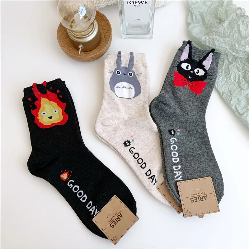 Totoro Sock No face Man Socks Anime Hayao Miyazaki Cartoon Figures Printed Korean Socken Creative Fairydust Cotton Sock Totoro Sock No face Man Socks Anime Hayao Miyazaki Cartoon Figures Printed Korean Socken Creative Fairydust Cotton Sock