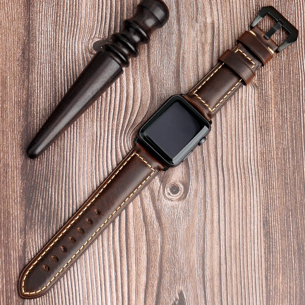 Ремешок MAIKES для наручных часов итальянский кожаный браслет Apple watch Band 42 мм 38 series 3 2
