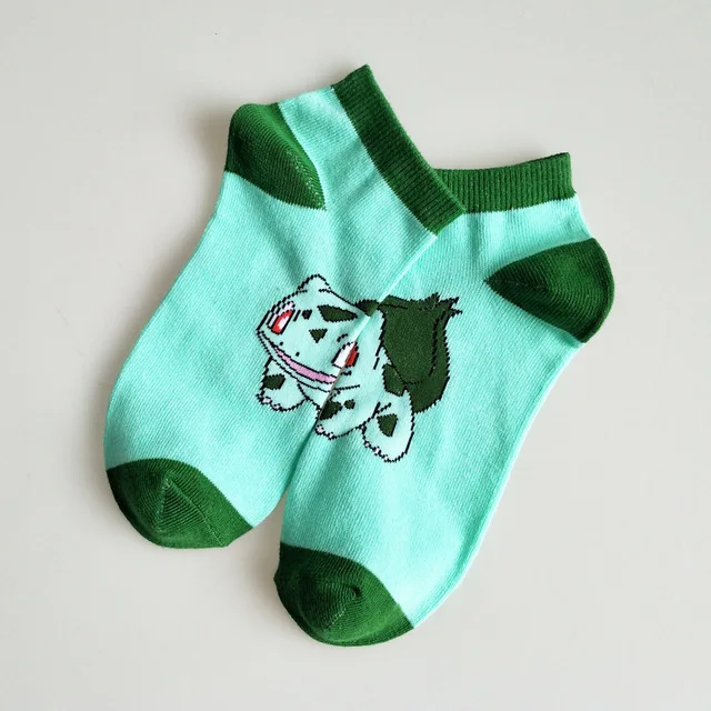 Cute Pokemon Pikachu Figure Cotton Socks Pokemon Squirtle Charmander Bulbasaur Anime Cosplay Men Women Ankle Cotton Socks Apricot