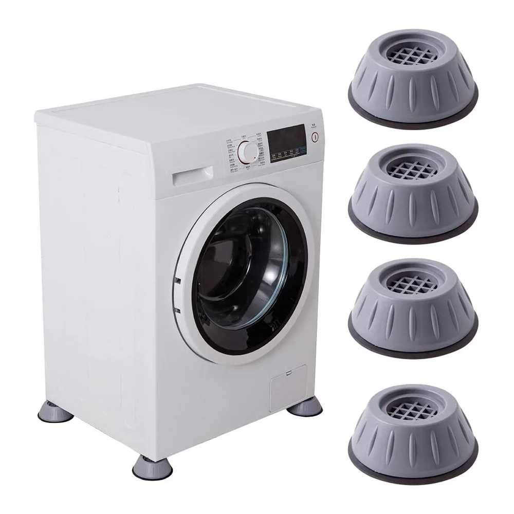 4pc Washing Machine Feet Anti-Slip Noise- Reducing Mats Refrigerator Vibration Pad Kitchen Bathroom Garden Furniture Floor Chair