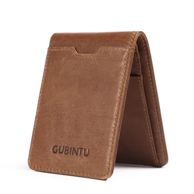 coffee Card package GUBINTU держатель для кредитных карт из натуральной кожи, кошелек для карт, двойной передний карман, кошелек с RFID, бизнес, роскошный ID, держатель для карт - Цвет: coffee Card package