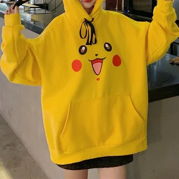 

Anime Hooded Hoodies 2020 Autumn Winter Hoodie Preppy Style Cute Harajuku Oversized Kawaii Cartoon Print Thick Loose Sweatshirt
