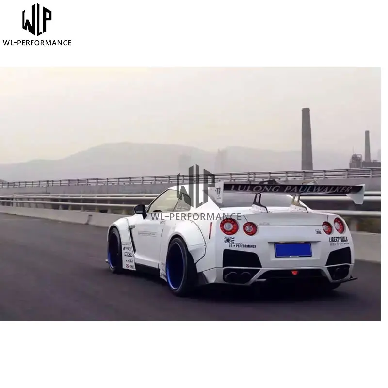 GTR R35 LB Широкий комплект кузова автомобиля FRP из углеродного волокна передний бампер губы задний диффузор спойлер колеса брови для Nissan GTR R35 09-15 использование