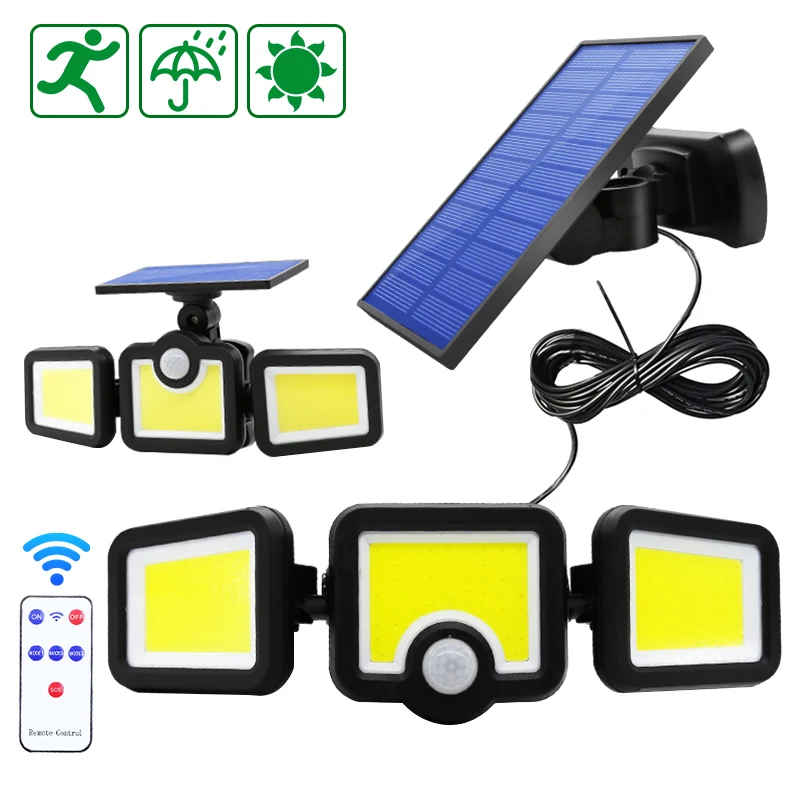 20w Solar Lights 108/122/138 LED Waterproof Outdoor Indoor Solar Lamp With Motion Sensor Adjustable Head Wide Lighting Angle