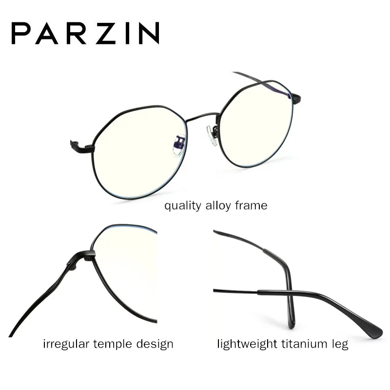 PARZIN Titanium Computer Glasse Anti Blue Light Glass Men Reading Goggles Protection Eyewear Eyegla