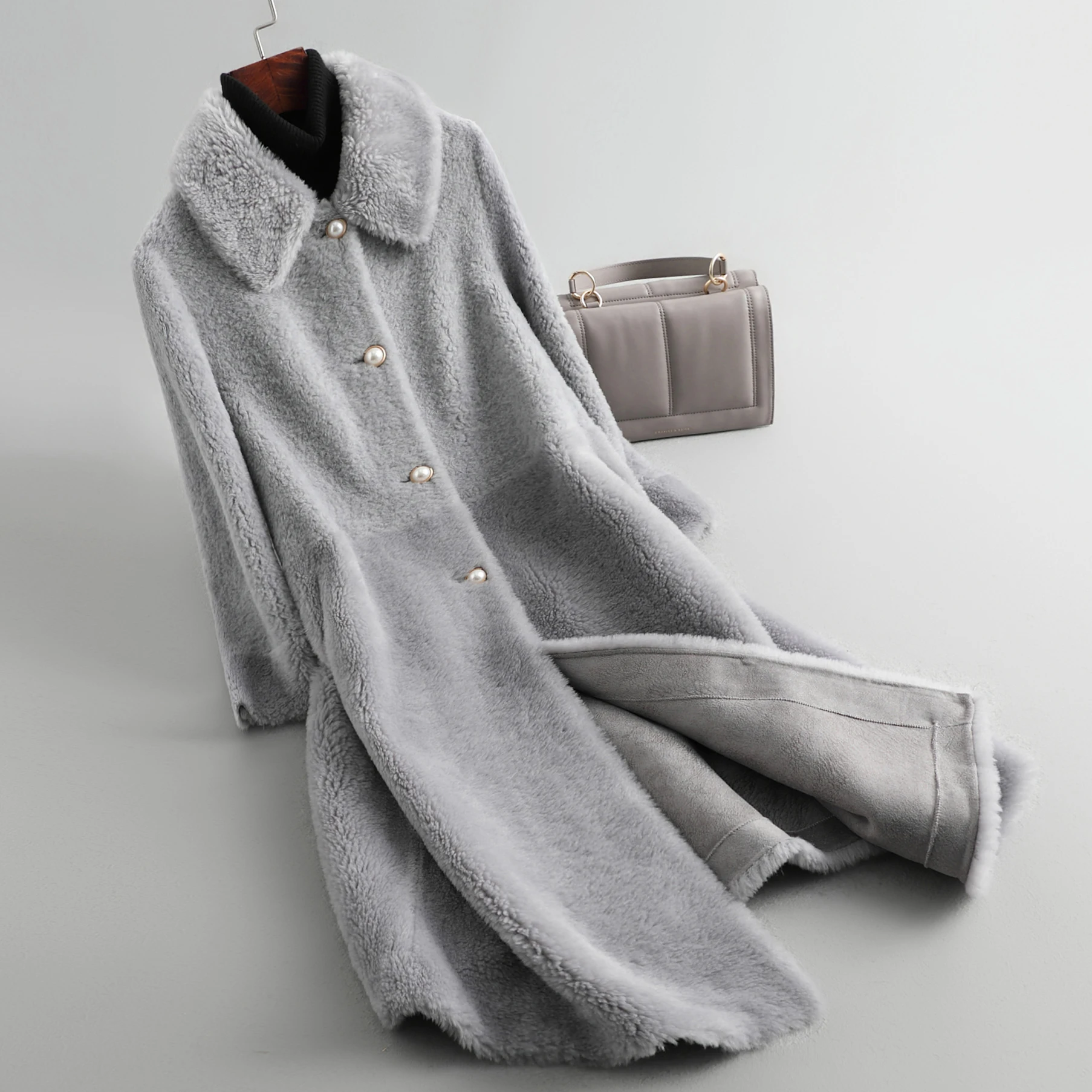 Зимнее шерстяное меховое пальто для женщин меховые пушистые длинные куртки и с