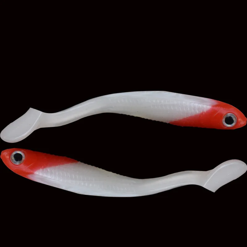 Angeln weicher Köder t Schwänze Köder Fisch Jighead Texas verrückte Rig Attraktion Wurm Köder 6,3 cm 7,5 cm Los 6 Stück Verkauf – Detail 2