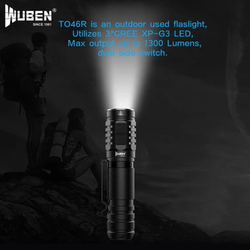 

Wuben TO46R 3xNichia 219C 1000Lumens 5Modes USB Rechargeable LED Flashlight for Camping Torch Searching Lamp Lantern Spotlight