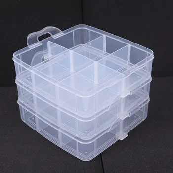 

Clear Plastic 3-Layers Jewelry Bead Storage Box Container Organizer Case Craft
