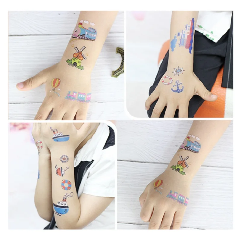 32 tipi di adesivi per tatuaggi temporanei per bambini simpatico cartone  animato aereo treno nave finta tatouage temporaire regalo per bambini usa e  getta - AliExpress