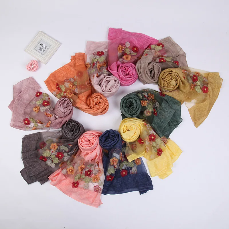Стиль, модный Шелковый шарф, летняя тонкая секция, солнцестойкие шелковые шарфы, ветрозащитная Вышитая Шаль, Шарф от производителя