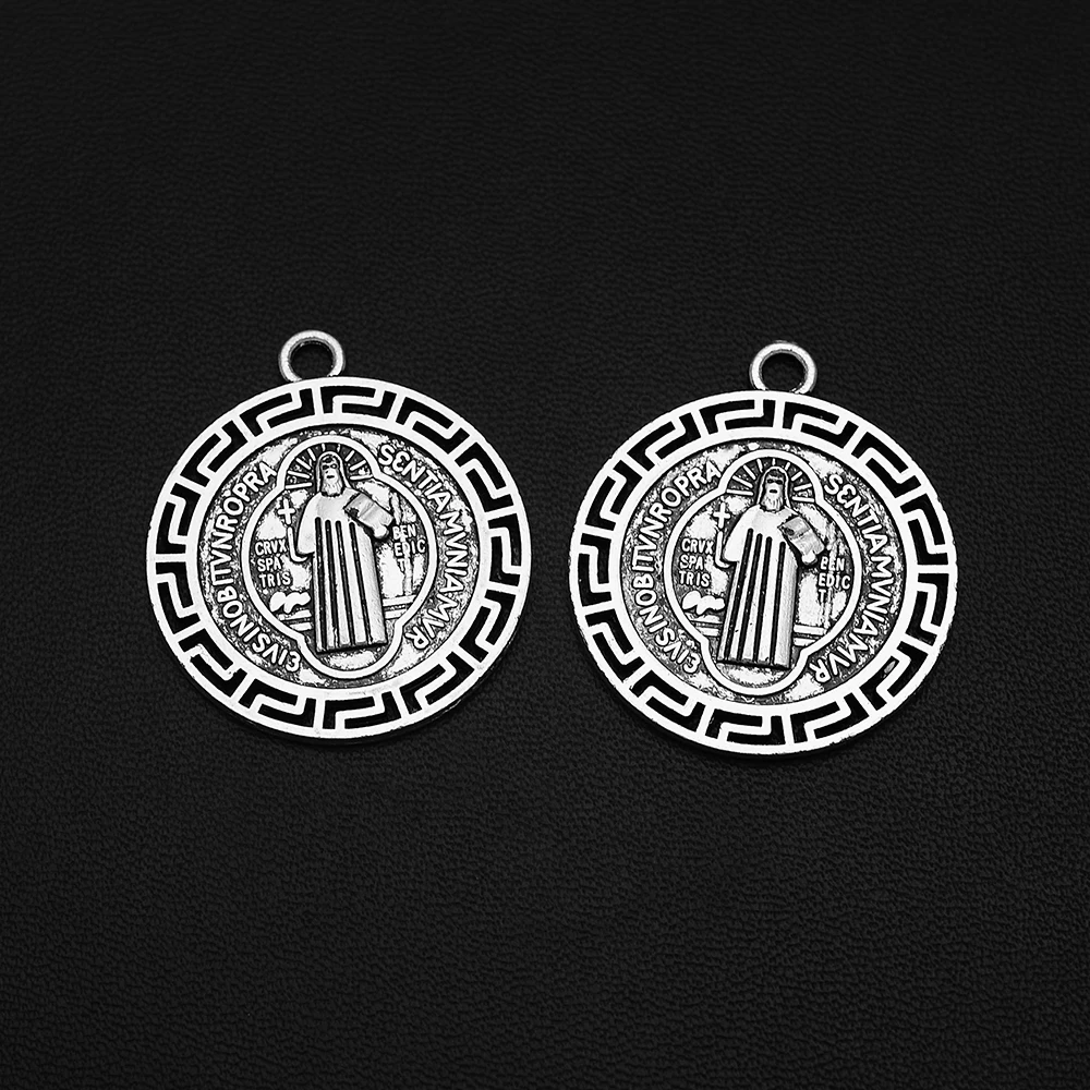 10-40pcs Saint Benedict Medallion Pendant Charms Jesus Cross Catholic San  Benito Charm for DIY Necklace Making Accessories Craft