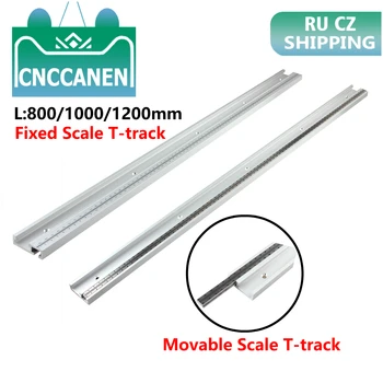

45Type Aluminum Alloy T-Track 800 1000 1200mm Woodworking T-slot Miter Track with Scale Miter Track Stop DIY Table Saw Workbench