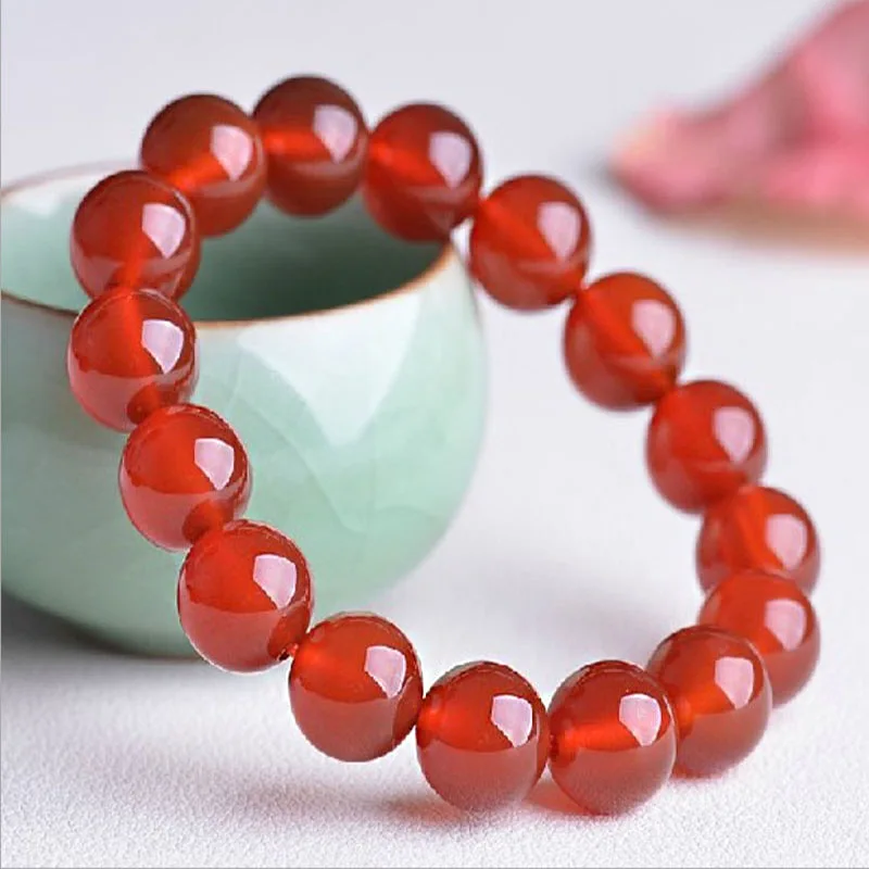 Jinzeyi Браслет Из Натурального Красного полудрагоценного камня для мужчин и женщин, модные браслеты с кристаллами, ювелирные изделия, подарок на день рождения для девушек