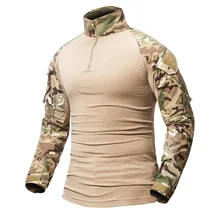 Camisa de combate tático militar uniforme do exército dos eua roupas tatico topos airsoft multicam camuflagem caça roupas pesca dos homens(China)