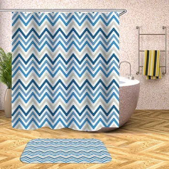 

Shower Curtain, Bathroom Curtains Accessor-Solid Color,Ripple,Mosaic,Blue,Yellow,Grey,White,Strip,Pure Colors Cloth Fabric Decor