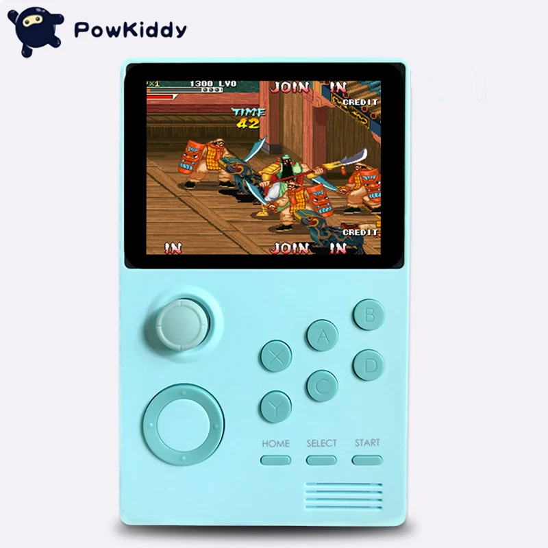 POWKIDDY A19 Pandora's Box Android supretro портативная игровая консоль ips экран Встроенный 3000+ игры 30 3D игры WiFi скачать - Цвет: Blue