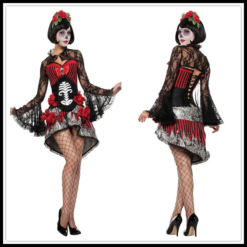 

Halloween Bone Rack Ghost Bride Cosplay Clothing Ghost Ghost Service Vampire Pied Bride Costume