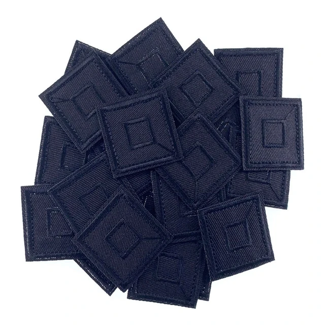 5Pcs Black Patches for Clothes Iron on Square Appliques Stripes Sticker DIY  Badges Decoration 3.0cm