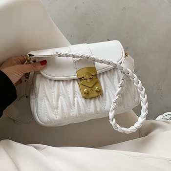 

Elegant Female Square Armpit bag 2020 Fashion New High quality PU Leather Women's Designer Handbag Lock Shoulder Messenger Bag
