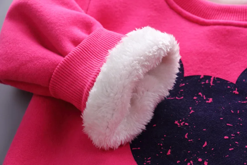 Детская одежда с Микки Маусом для мальчиков; зимний утепленный флисовый свитер и штаны с рисунком Минни; комплект одежды для маленьких девочек 1-4 лет