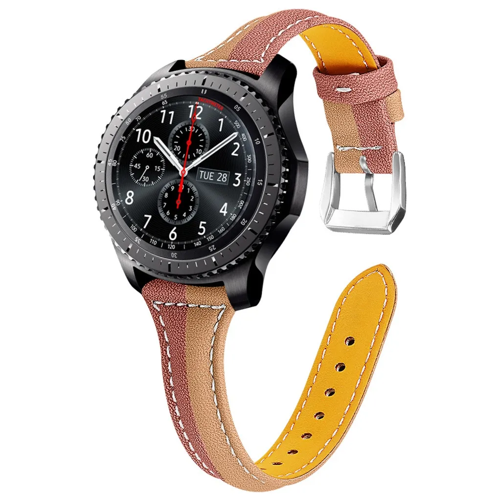 Бесплатная доставка, сменные цветные ремешки из кожи для samsung S3 Watch 46 мм, прямые продажи, горячая Распродажа, новинка