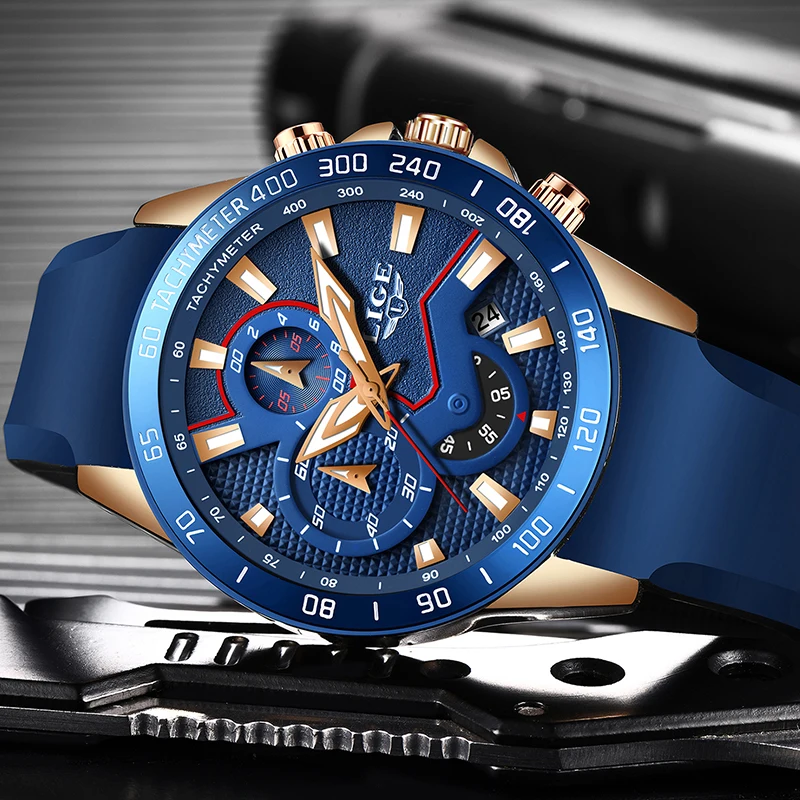 

LIGE New Fashion Gold Watch Mens Watches Top Brand Luxury Sport Watch Casual Business Waterproof Quartz Watch Relogio Masculino