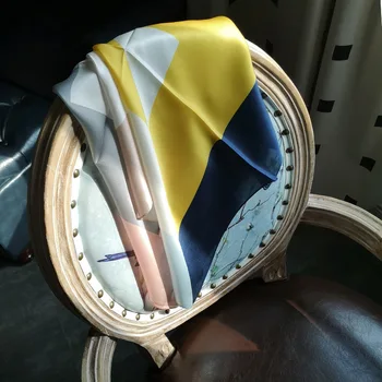 

53x53cm Real Silk Scarf Women's Bandana Small Square Printing Head Scarf Hijab Scarf Hair Scarf Bufanda Foulard Femme Desigual