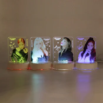 

Blackpink Members Colorful LED Night Light Kill This Love Table Desk Lamp Fans Support Gifts Stationery Set