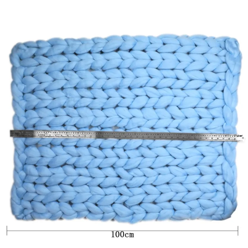 Ручная работа, одноцветная шерсть, мягкое теплое одеяло, коврик для дома, путешествия, прочный зимний, грубая шерсть, одеяло, практичное теплое покрывало, одеяло