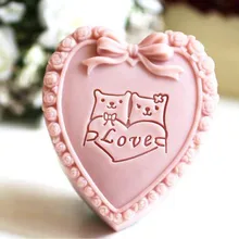 Медвежонок Любовь Прозрачный ручной работы мыло отпечаток штамп животное прозрачный акриловый натуральный мыло штамп с ручкой на заказ мыло Изготовление Штампов