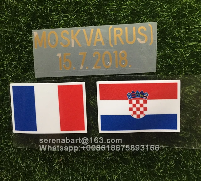 2018 World Cup Russia Final France vs Croatia Match Detail Iron On Patch  Set