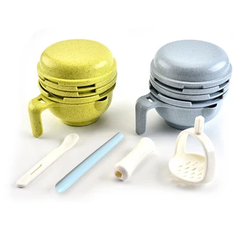

Baby Food Mills Feeding Food Bowl Grinder Handmade Manual Plate Cooking Tools Non-toxic Feeder Feeding Grinding Bowl Set